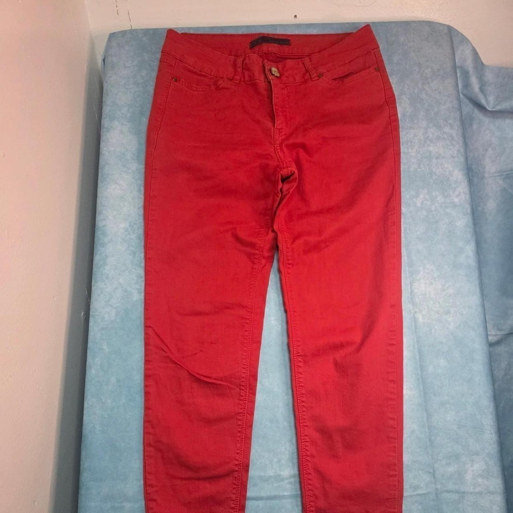 Zara Basic Red Skinny Jeans Womens Size 6 Low Rise Denim Pants